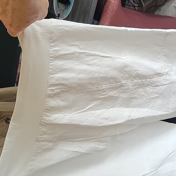 LINEN  Cream Wide Leg Trouser Pants Size S - Picture 3 of 3